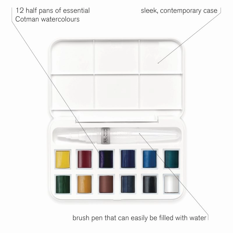 Een Cotman waterbrush set met 12 napjes koop je bij Terpen Tijn